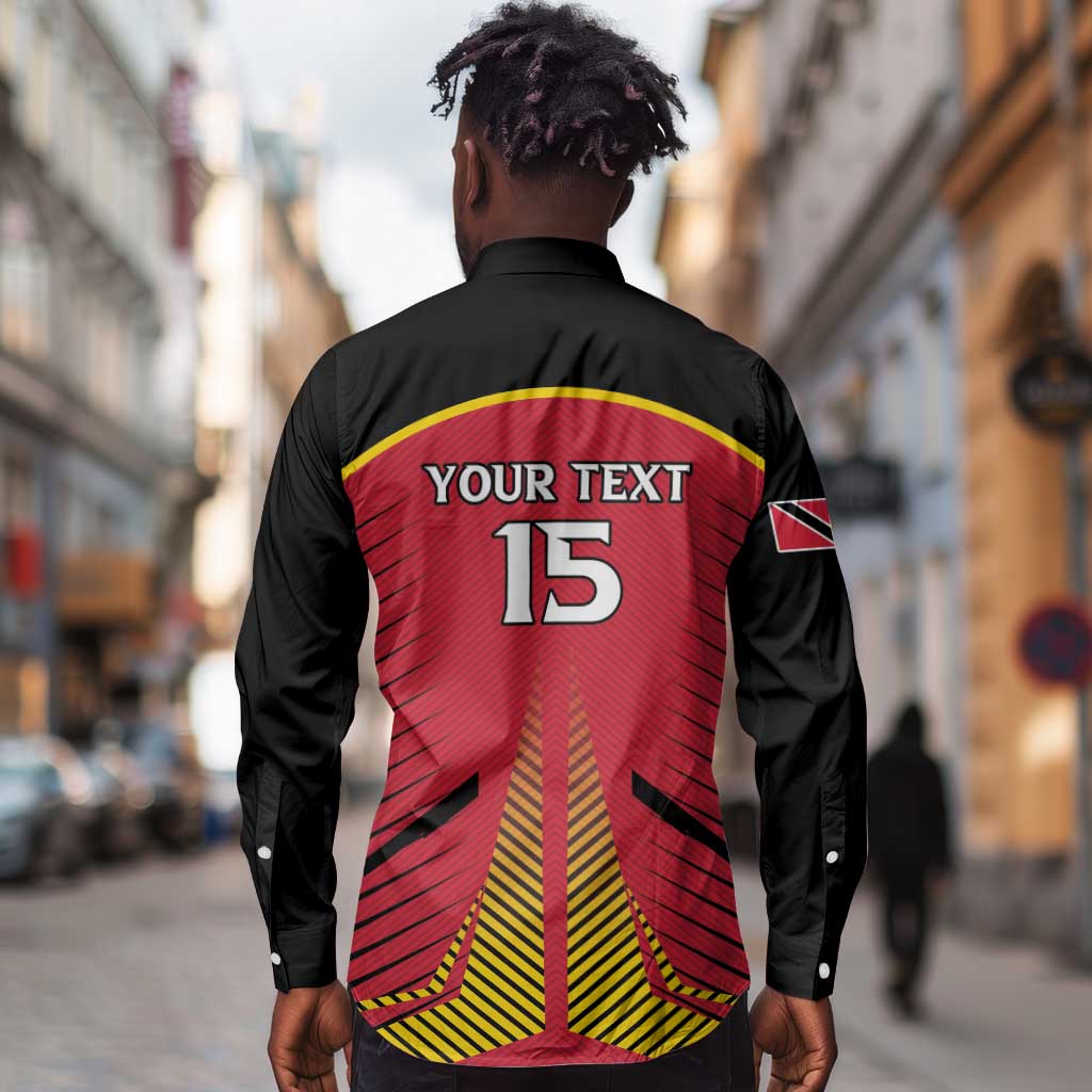 Trinidad and Tobago Cricket Custom Long Sleeve Button Shirt Trinbago Strong - African Pride