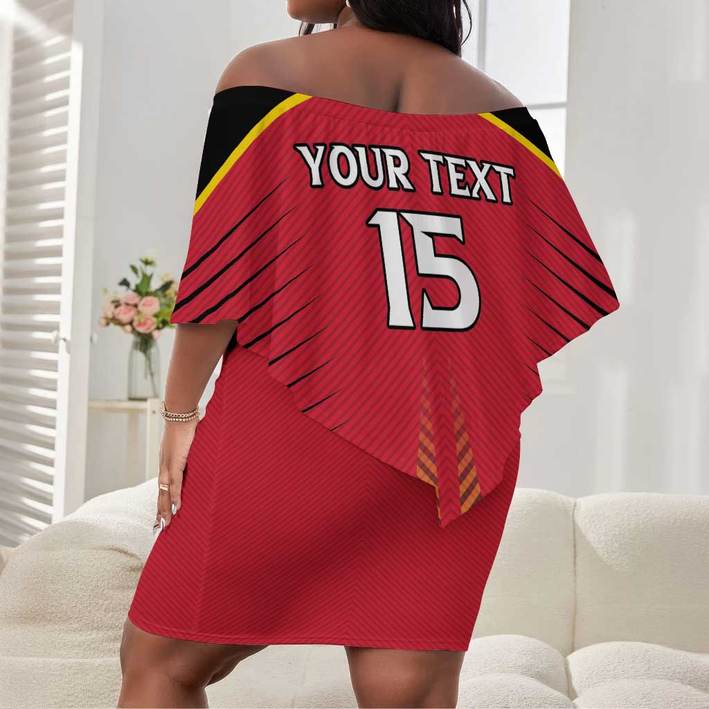 Trinidad and Tobago Cricket Custom Off Shoulder Short Dress Trinbago Strong - African Pride