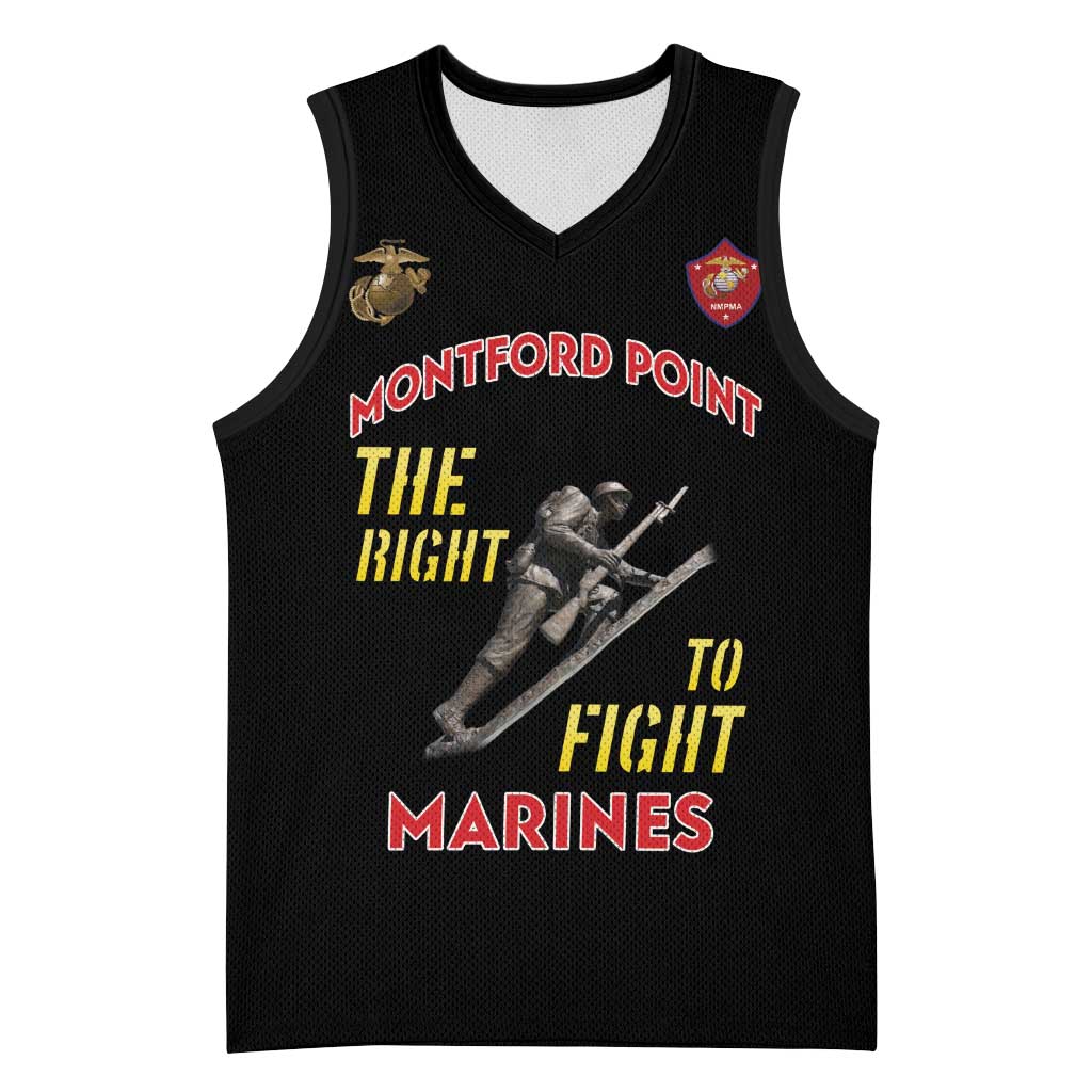 African American Heroes Basketball Jersey Montford Point Marines - Black LT15