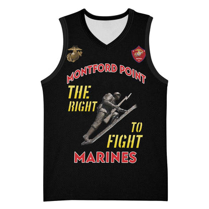African American Heroes Basketball Jersey Montford Point Marines - Black LT15