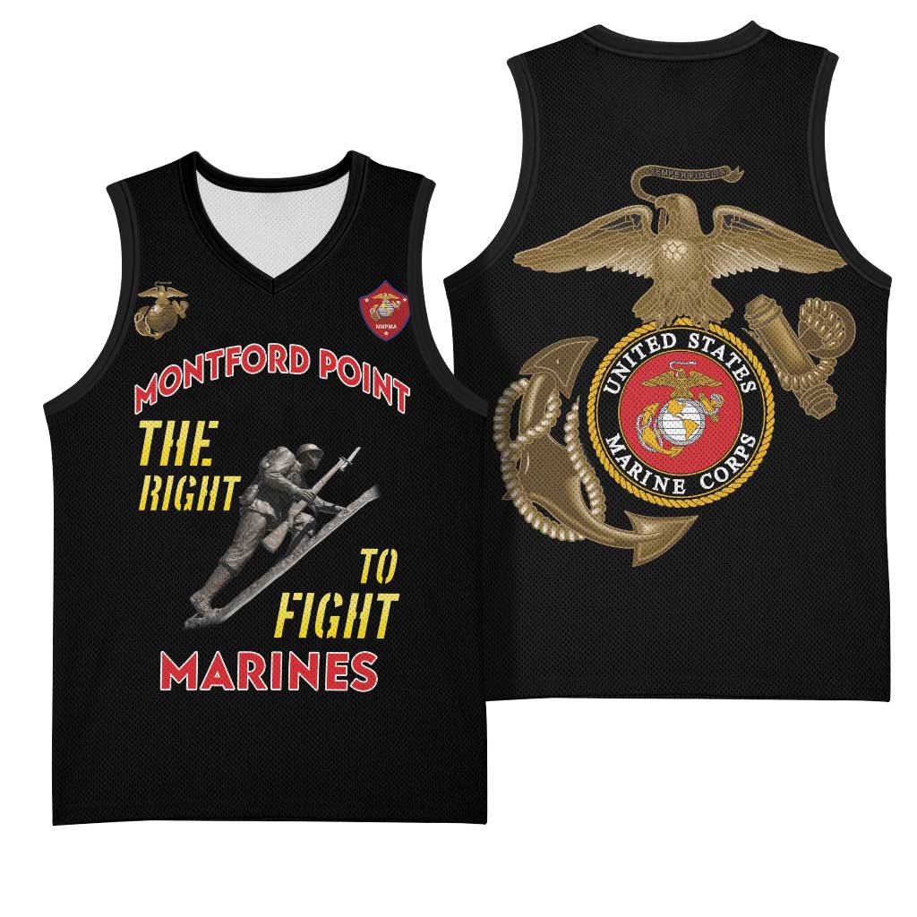 African American Heroes Basketball Jersey Montford Point Marines - Black LT15