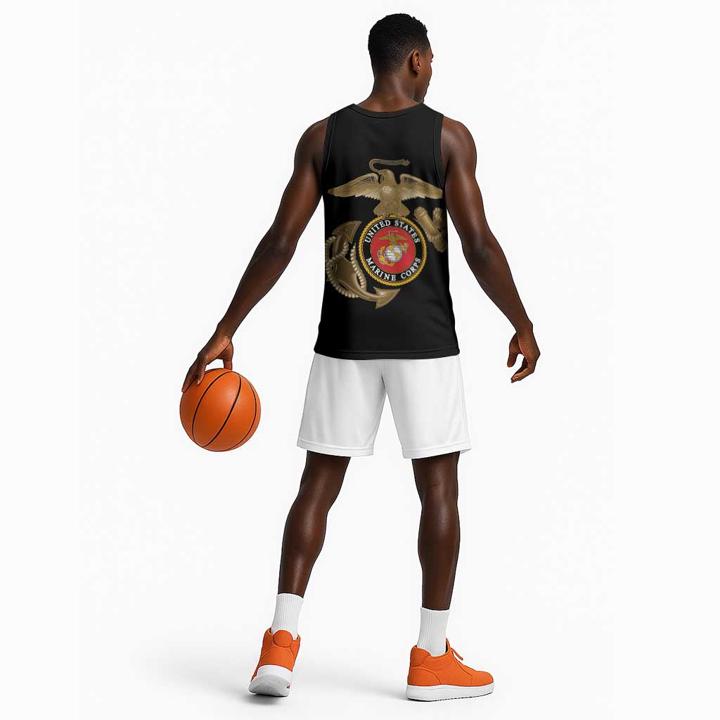 African American Heroes Basketball Jersey Montford Point Marines - Black LT15