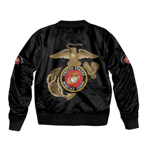 African American Heroes Bomber Jacket Montford Point Marines - Black - African Pride