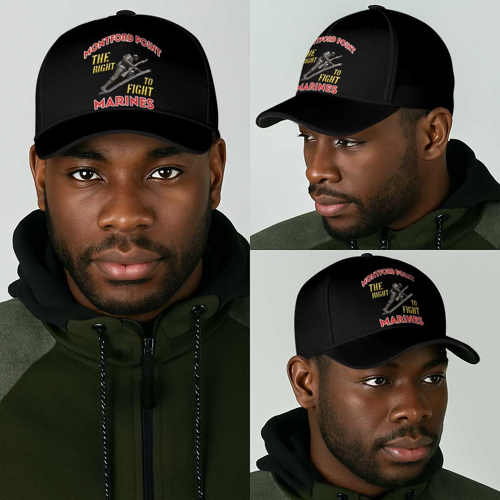 Montford Point Marines Classic Cap The Right To Fight - Black - African Pride