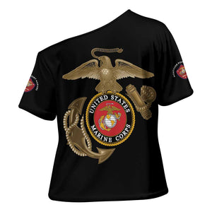 Montford Point Marines Cross Shoulder Shirt The Right To Fight - Black