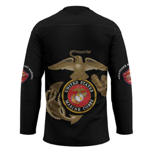 Montford Point Marines Hockey Jersey The Right To Fight - Black