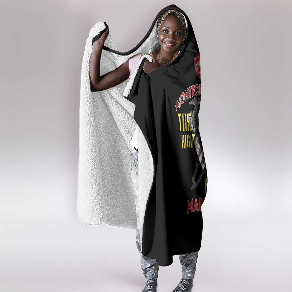 African American Heroes Hooded Blanket Montford Point Marines - Black - African Pride