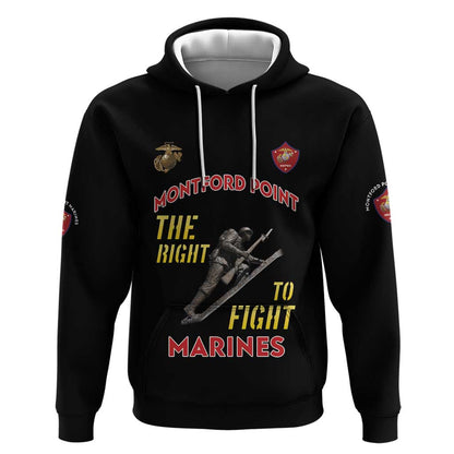 African American Heroes Hoodie Montford Point Marines - Black - African Pride