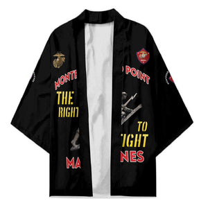 Montford Point Marines Kimono The Right To Fight - Black