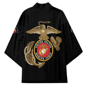 Montford Point Marines Kimono The Right To Fight - Black