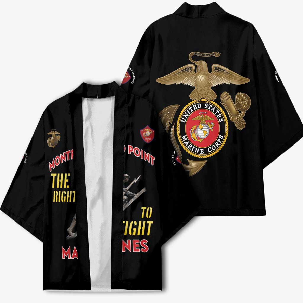 Montford Point Marines Kimono The Right To Fight - Black