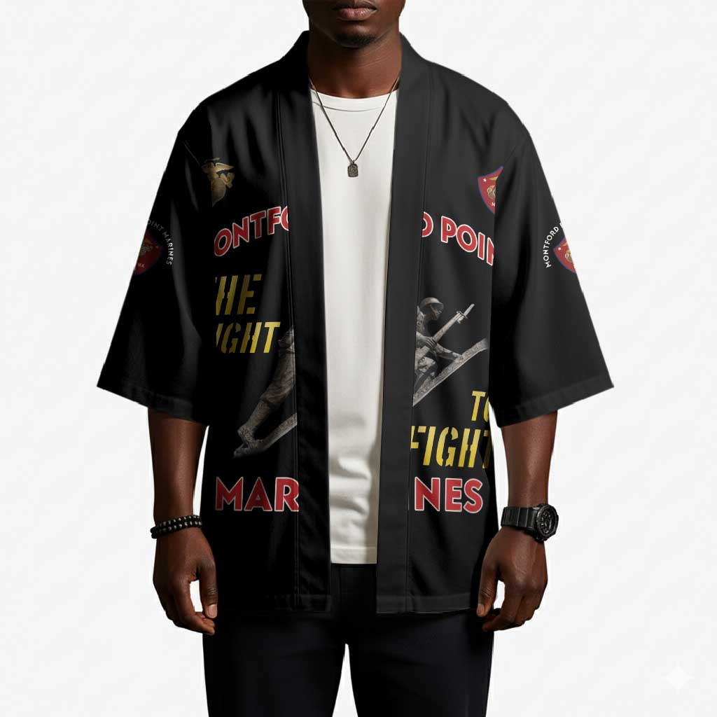 Montford Point Marines Kimono The Right To Fight - Black