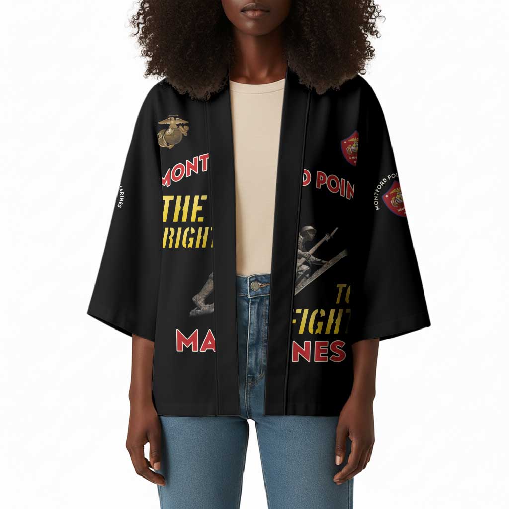 Montford Point Marines Kimono The Right To Fight - Black
