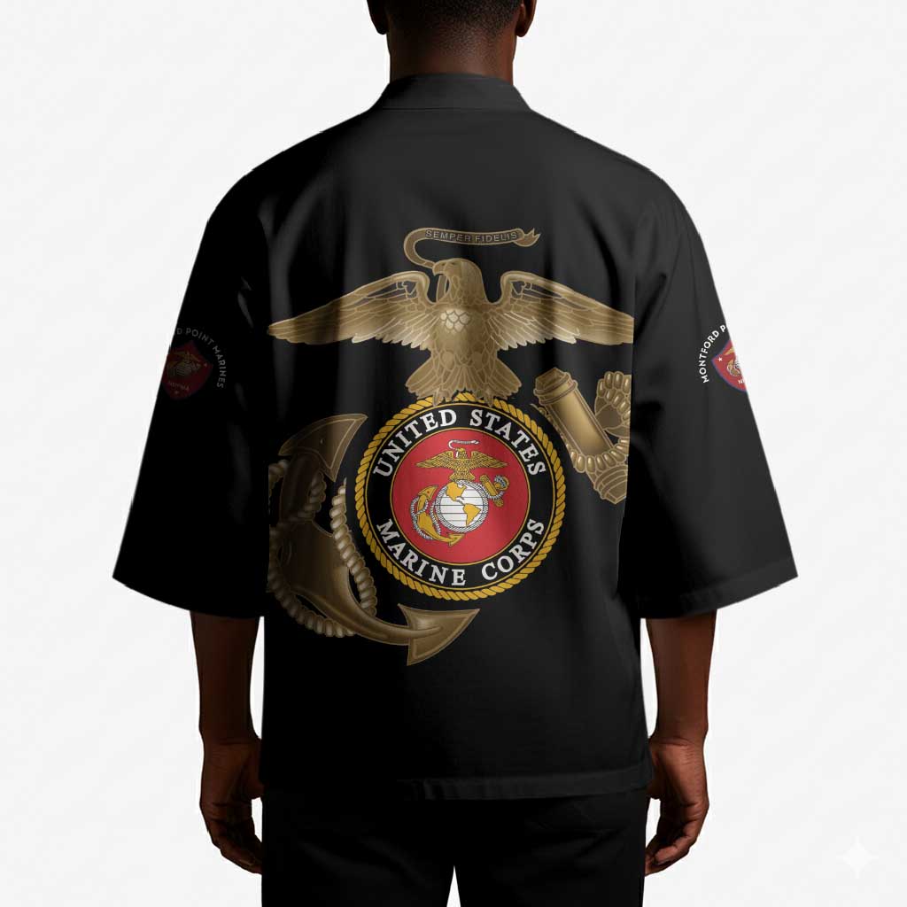 Montford Point Marines Kimono The Right To Fight - Black