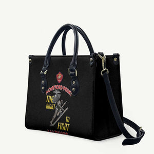 Montford Point Marines Leather Bag The Right To Fight - Black