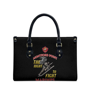 Montford Point Marines Leather Bag The Right To Fight - Black