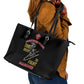 African American Heroes Leather Tote Bag Montford Point Marines - Black - African Pride