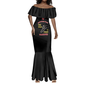 African American Heroes Mermaid Dress Montford Point Marines - Black - African Pride