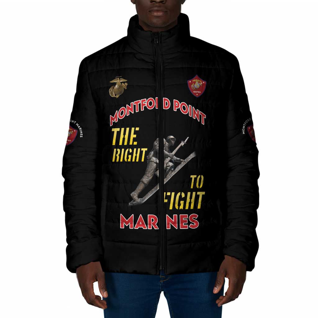 Montford Point Marines Padded Jacket The Right To Fight - Black