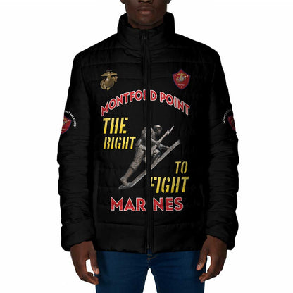 Montford Point Marines Padded Jacket The Right To Fight - Black