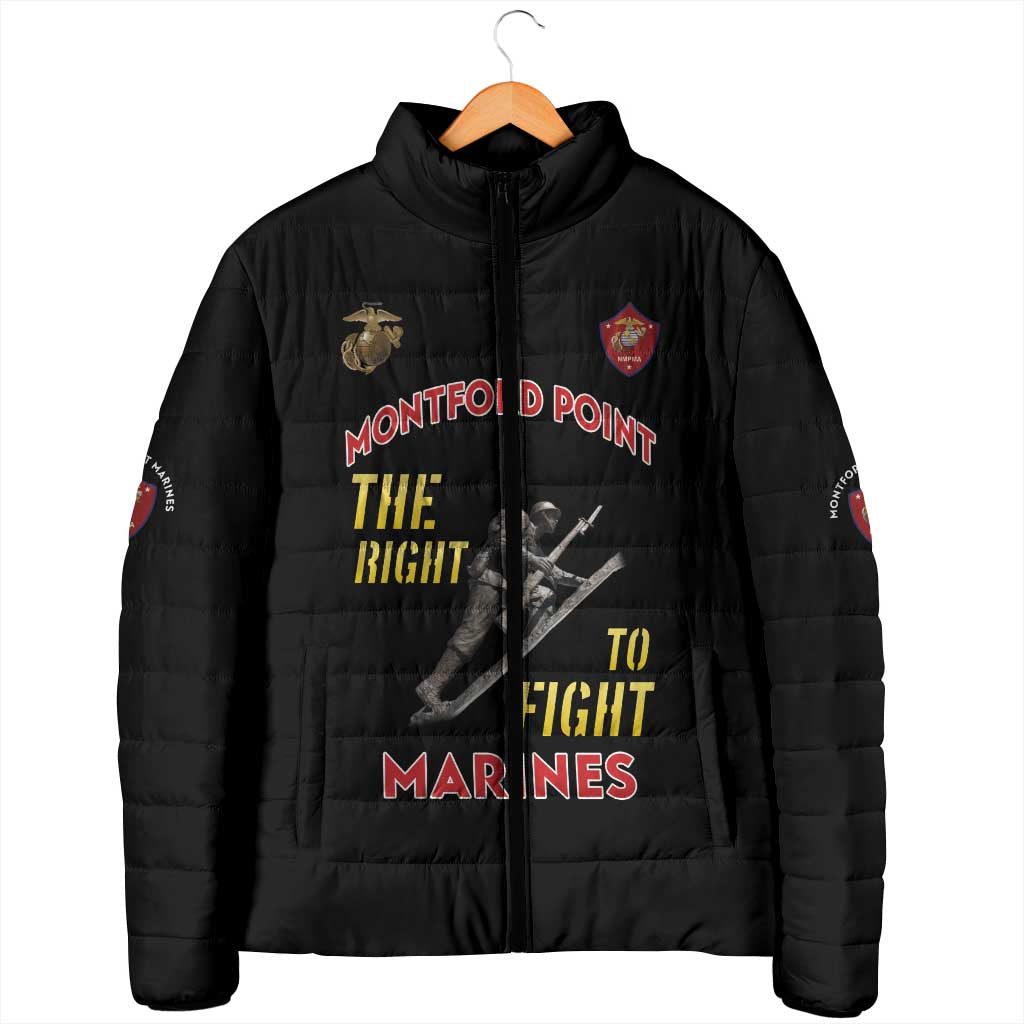 Montford Point Marines Padded Jacket The Right To Fight - Black