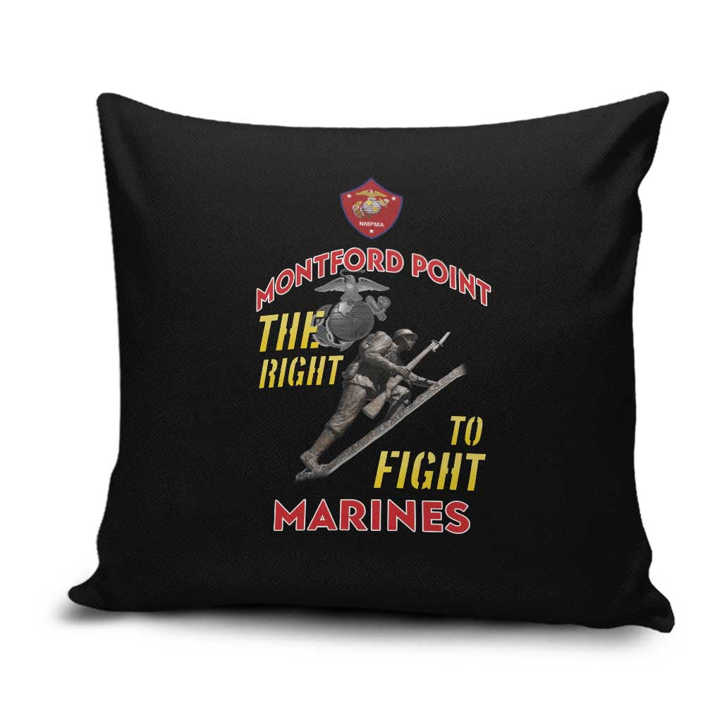 Montford Point Marines Pillow Cover The Right To Fight - Black