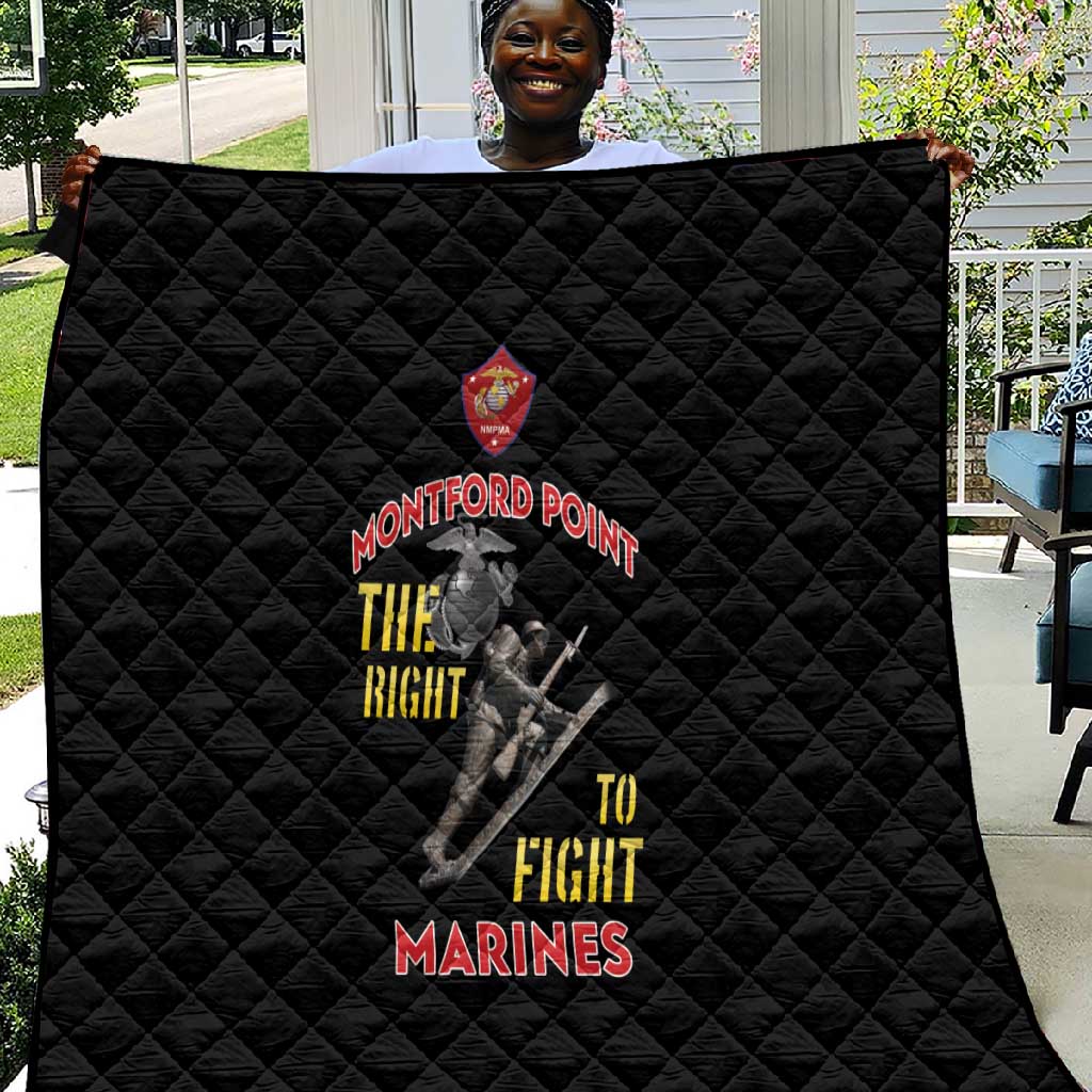 African American Heroes Quilt Montford Point Marines - Black - African Pride