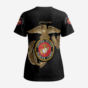 Montford Point Marines Scrub Top The Right To Fight - Black - African Pride