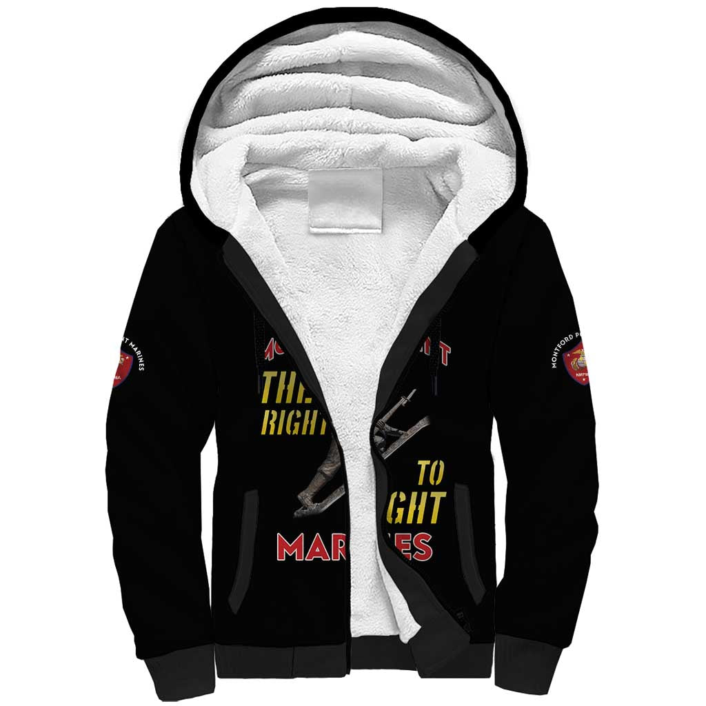 African American Heroes Sherpa Hoodie Montford Point Marines - Black - African Pride