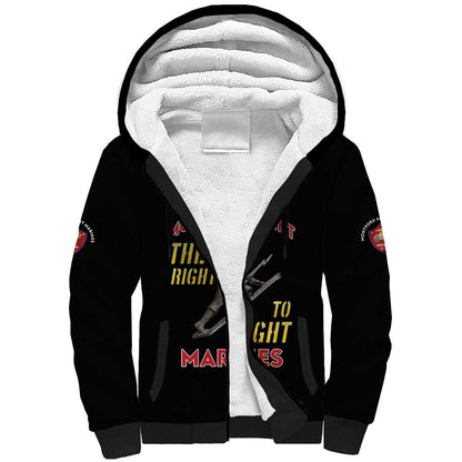 African American Heroes Sherpa Hoodie Montford Point Marines - Black - African Pride