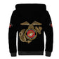 African American Heroes Sherpa Hoodie Montford Point Marines - Black - African Pride