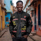 African American Heroes Sleeve Zip Bomber Jacket Montford Point Marines - Black - African Pride
