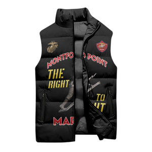 Montford Point Marines Sleeveless Puffer Jacket The Right To Fight - Black