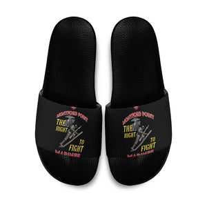 Montford Point Marines Slide Sandals The Right To Fight - Black