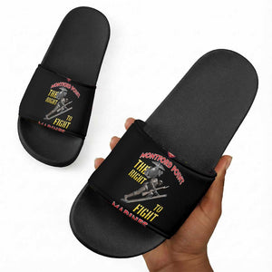 Montford Point Marines Slide Sandals The Right To Fight - Black