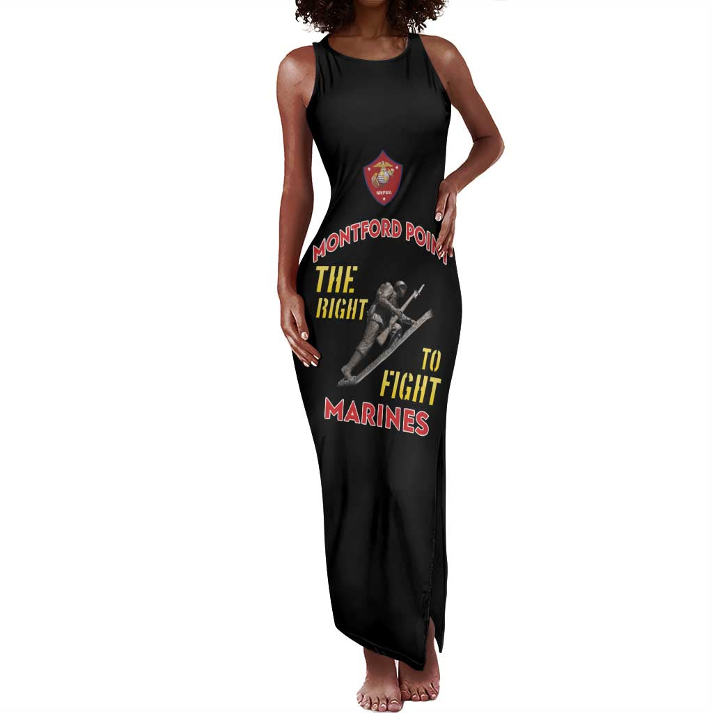 African American Heroes Tank Maxi Dress Montford Point Marines - Black - African Pride