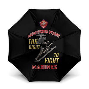 Montford Point Marines Umbrella The Right To Fight - Black