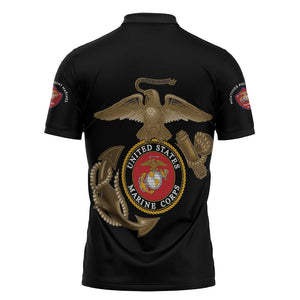 Montford Point Marines Zipper Polo Shirt The Right To Fight - Black