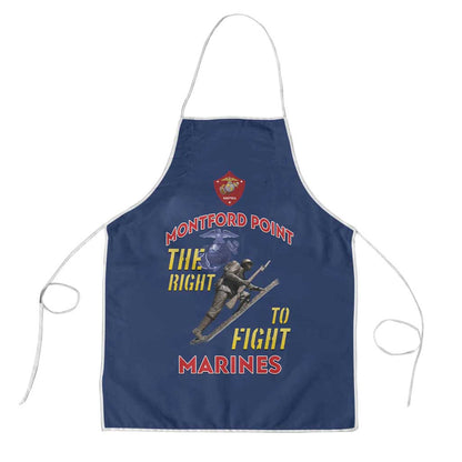 Montford Point Marines Apron The Right To Fight - Blue