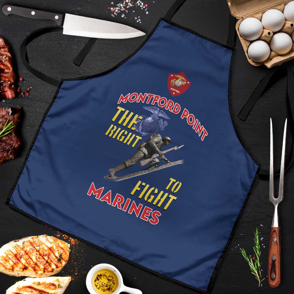 Montford Point Marines Apron The Right To Fight - Blue