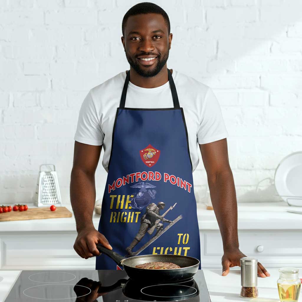 Montford Point Marines Apron The Right To Fight - Blue