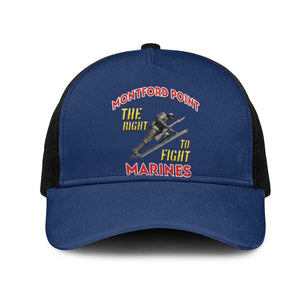 Montford Point Marines Baseball Net Cap The Right To Fight - Blue - African Pride