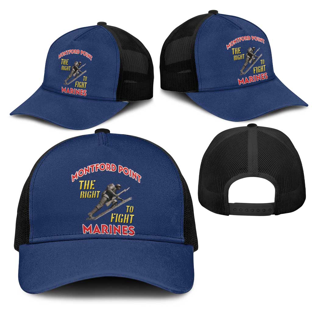 Montford Point Marines Baseball Net Cap The Right To Fight - Blue - African Pride