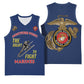 African American Heroes Basketball Jersey Montford Point Marines - Blue LT15