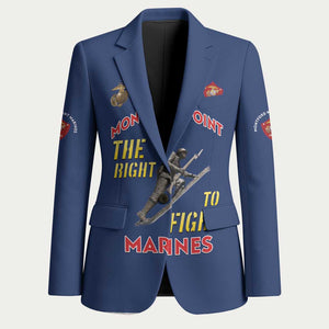Montford Point Marines Blazer The Right To Fight - Blue