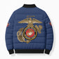 Montford Point Marines Bomber Puffer Jacket The Right To Fight - Blue