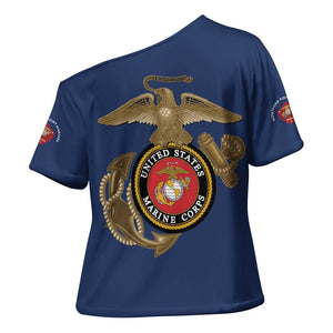 Montford Point Marines Cross Shoulder Shirt The Right To Fight - Blue