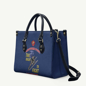 Montford Point Marines Leather Bag The Right To Fight - Blue