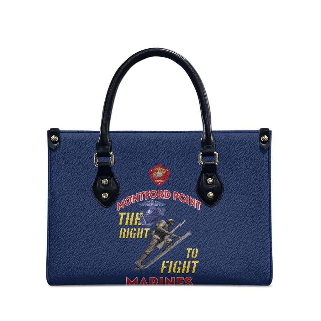 Montford Point Marines Leather Bag The Right To Fight - Blue