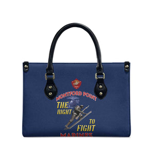 Montford Point Marines Leather Bag The Right To Fight - Blue